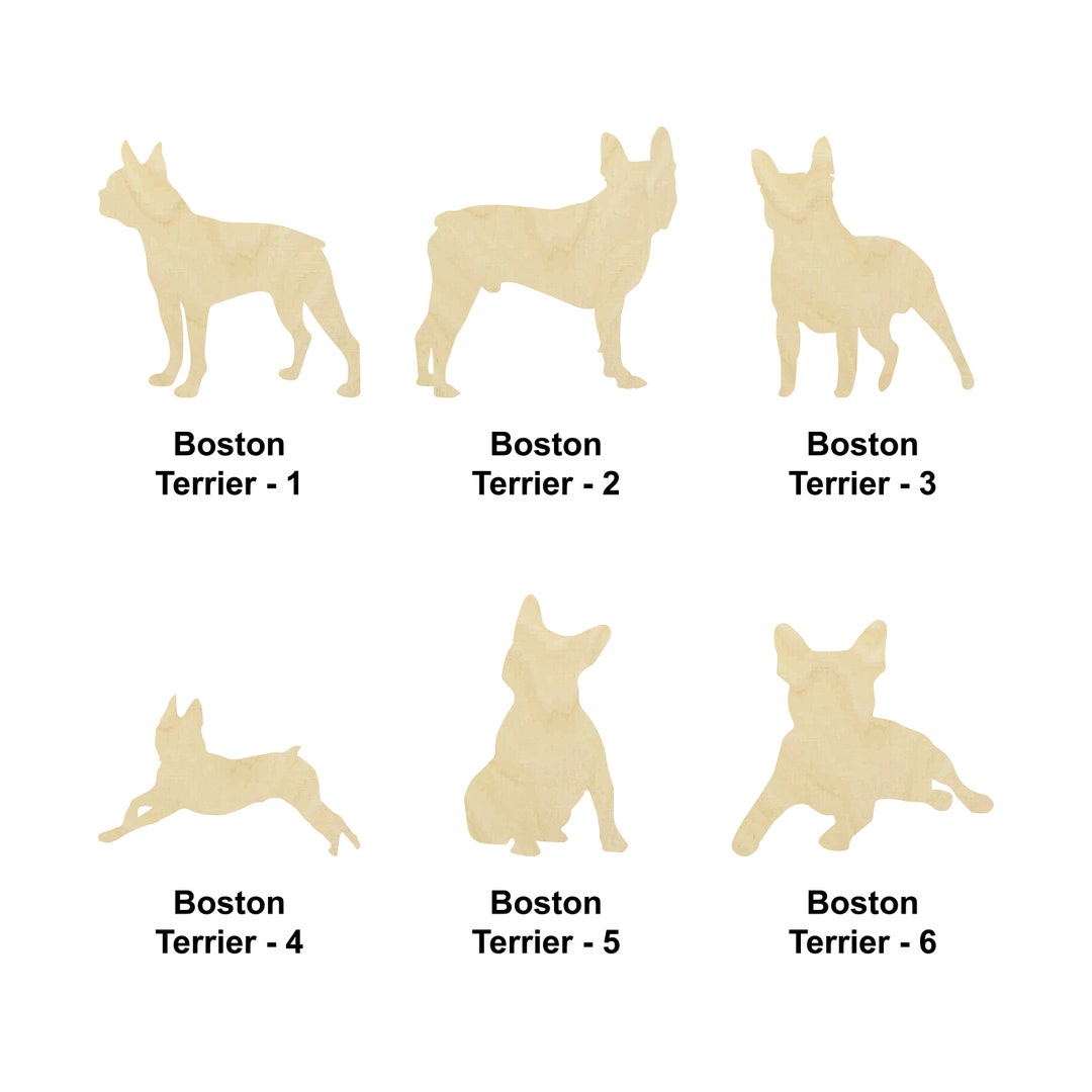 Boston Terrier Dog Animal Wooden Shape Multiple Sizes- Laser Cut