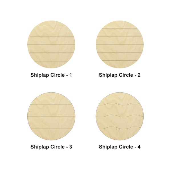 Shiplap Circle shape - Multiple Sizes - Laser Cut Unfinished Wood Cutout Shapes | Home Decoration Gift | Circle wooden sign