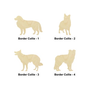 Border Collie chien animal en bois - Plusieurs tailles - Formes de bois brut découpées au laser | Cadeau de décoration d'intérieur | Bois pour chien