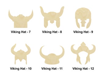 Viking hat or helmet wooden Shape - Multiple Sizes- Laser Cut Unfinished Wood Cutout Shapes | Home Decoration Gift| Art or Sports lover gift