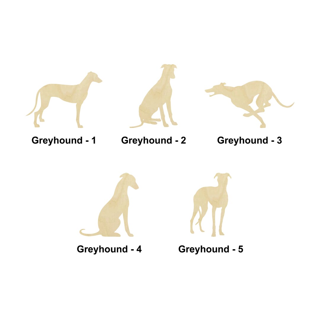 Greyhound Shape Greyhound Dog Animal Shapes - Multiple Sizes - Laser Cut Unfinished ...
