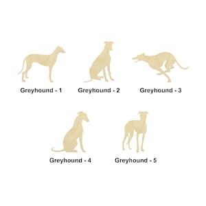 Formes d’animaux de chien lévrier - Tailles multiples - Découpe au laser Formes de découpe de bois non finies | Décoration de la maison | cadeau Signe interchangeable