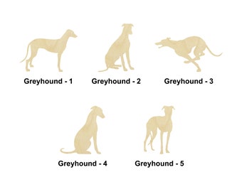 Greyhound dog animal shapes - Multiple Sizes - Laser Cut Unfinished Wood Cutout Shapes | Home Decoration Gift | Interchangeable sign