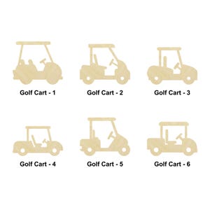 Golf Wagen Holzform - Mehrere Größen - Laser geschnittene unfertige Holzausschnitt Formen | Wohndekoration Geschenk | Geschenk für Kunstliebhaber
