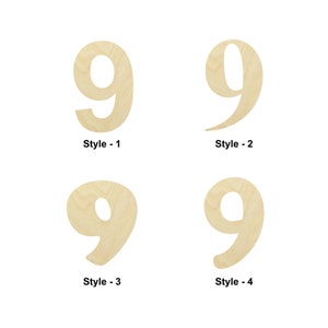 Forme en bois numéro 9 - Tailles multiples - Découpe au laser Formes découpées en bois non finies | Cadeau de décoration d’intérieur | Collège - Craft Shape