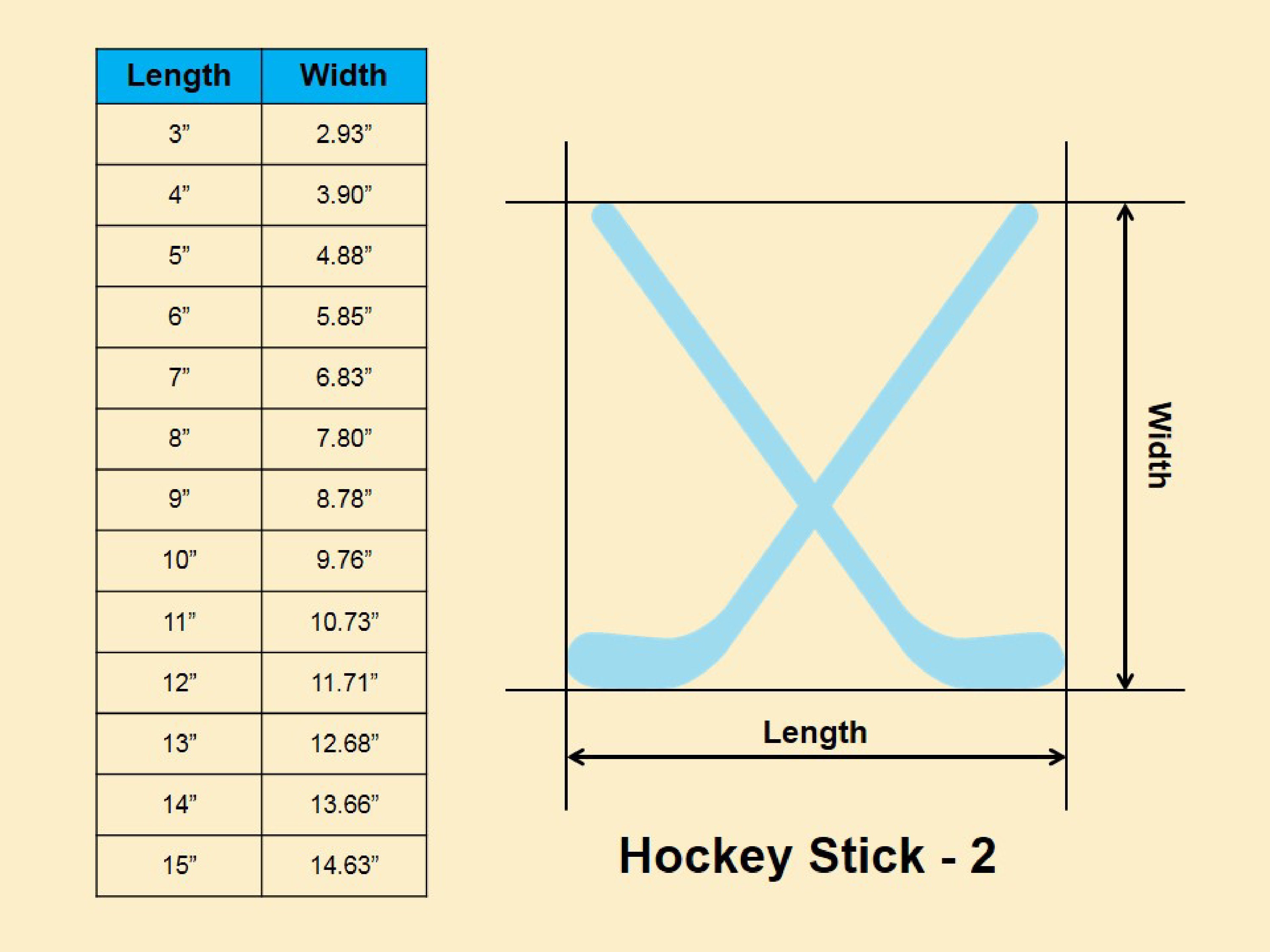 Hockey Stick Size Chart