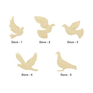 Forme d’animal Peace Dove - Plusieurs tailles - Découpe au laser Formes de découpe de bois non finies | Décoration de la maison | cadeau Signe interchangeable