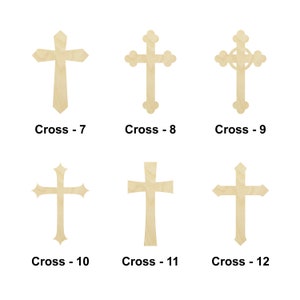 Croix de Pâques forme-2 - Plusieurs tailles - Formes de bois brut découpées au laser | cadeau de décoration d'église de baptême | enseigne en bois