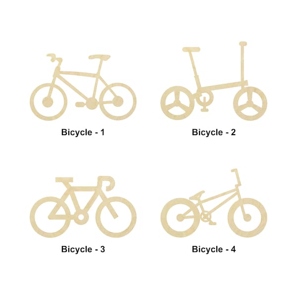 Bicycle or Bike Shape - Multiple Sizes- Laser Cut Unfinished Wood Cutout Shapes | Home Decoration Gift | Art or sports lover gift