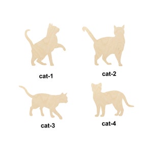 Chat - Plusieurs tailles - Formes de bois brut découpées au laser | Décoration d'intérieur | Cadeau déco