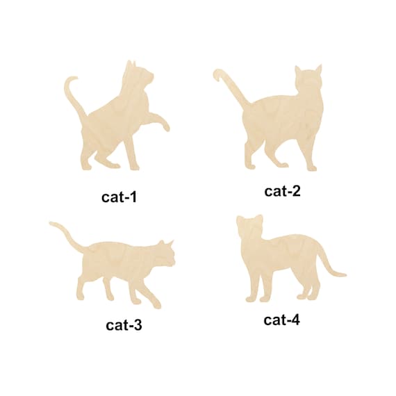 Cat - Laser Cut Out Unfinished Wood Craft Shape CAT3 Cat - Laser Cut Out Unfinished Wood Craft Shape CAT3