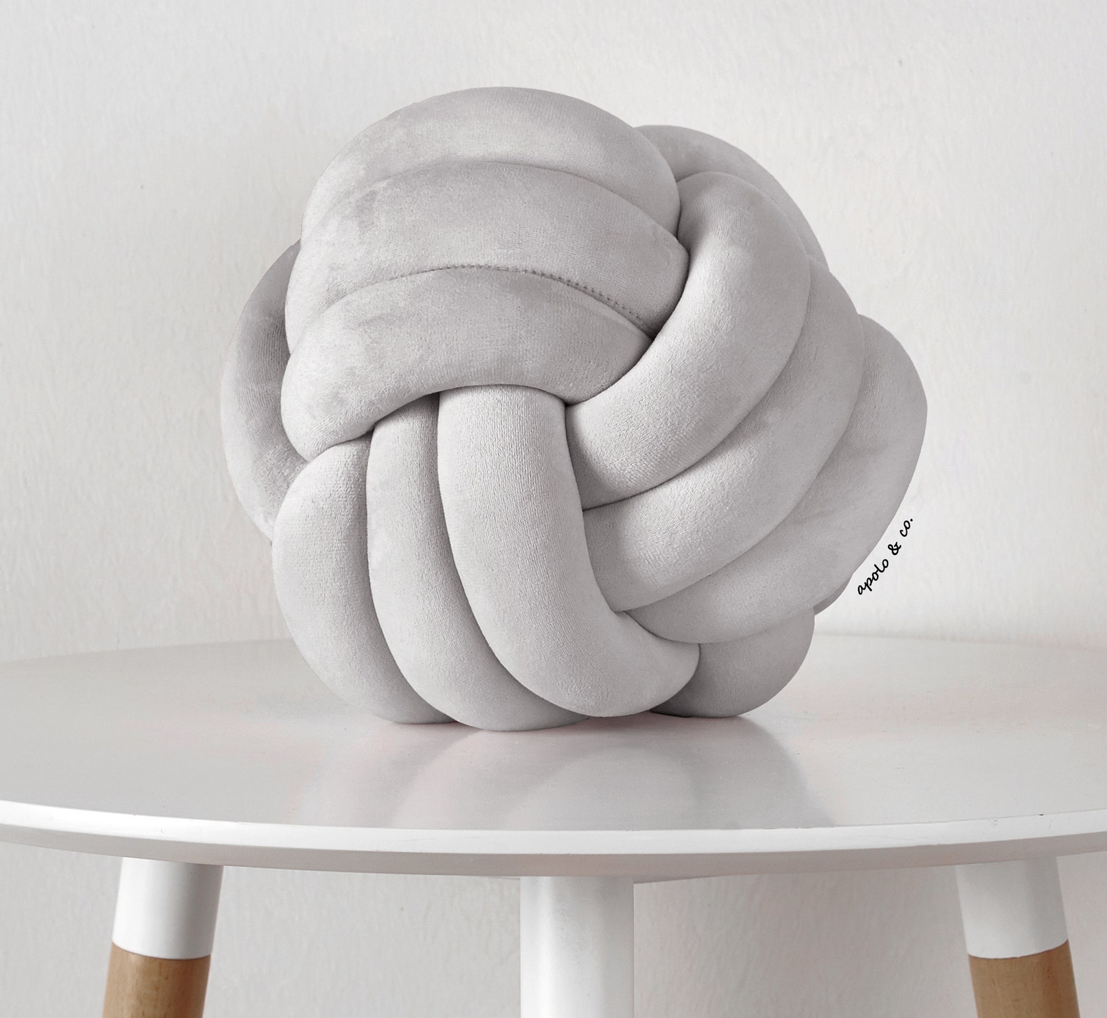 Large Knot Ball Pillow Velvet Pillow Handmade Pillow Etsy