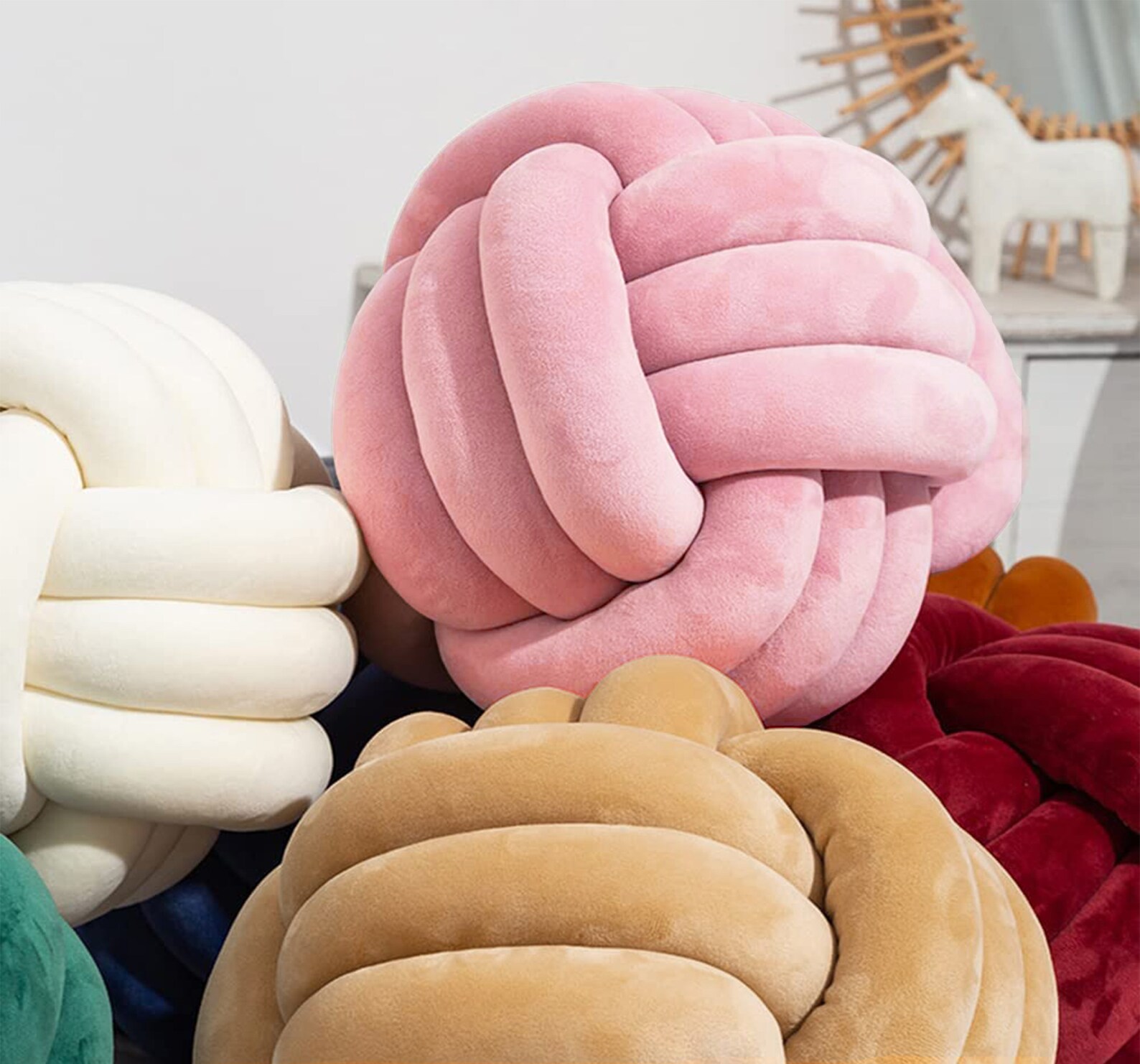 Large Knot Ball Pillow Velvet Pillow Handmade Pillow Etsy