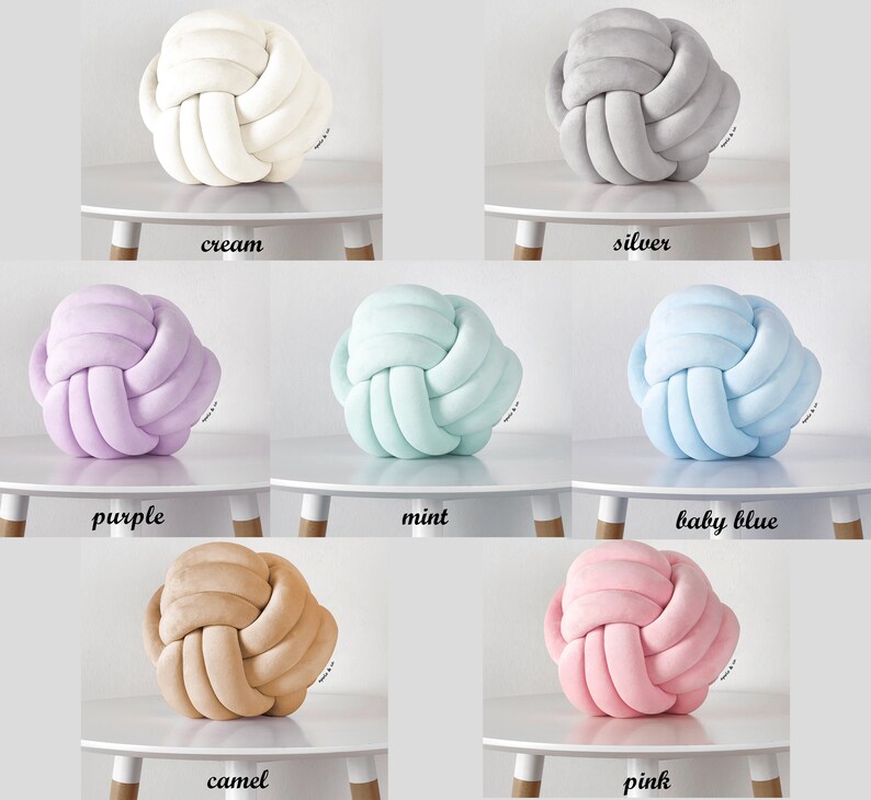 Large Knot Ball Pillow Velvet Pillow Handmade Pillow Etsy