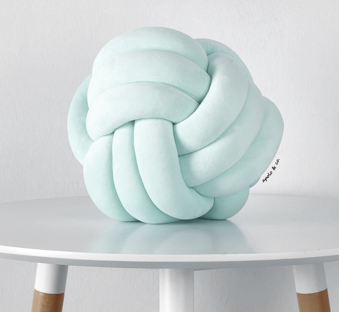 Large Knot Ball Pillow Velvet Pillow Handmade Pillow Etsy