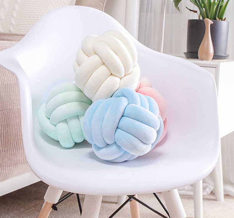 Large Knot Ball Pillow Velvet Pillow Handmade Pillow Etsy