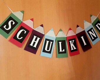 Ghirlanda per il primo giorno di scuola, ghirlanda di matite come decorazione, primo giorno di scuola