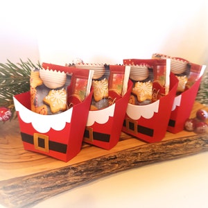 Christmas gift, packaging with tea and biscuit