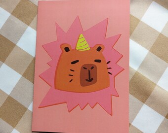 Geburtstagskarte Capybara – Süßes Tier-Design, 144x148 Mm, Mit Umschlag, Innen Blanko