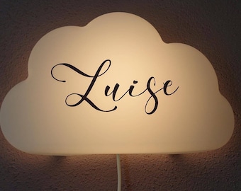 personalisierte Lampe mit Namen, Kinderzimmer, Nachtlicht, Wandleuchte, Schlummerlicht, Wandlampe Wolke