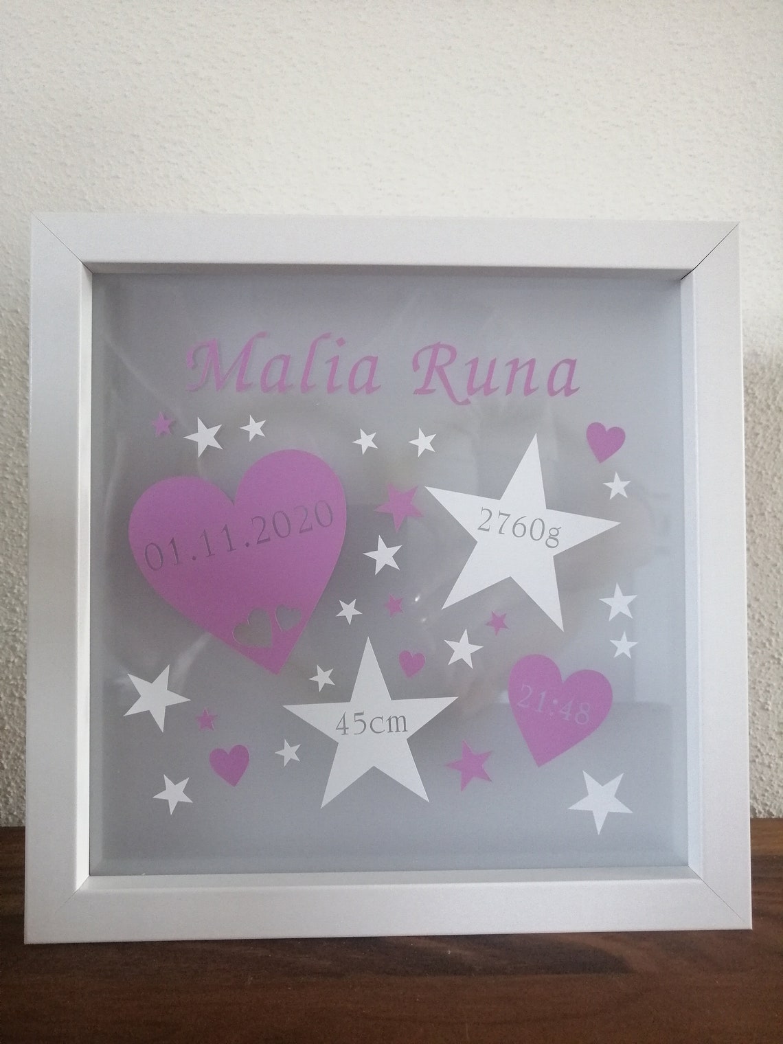 Beleuchteter Bilderrahmen zur Geburt Mädchen Geschenk Geburt Etsy
