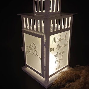 Personalized lantern with saying, individual with lighting, lantern with saying, grave lantern, souvenir lantern, lantern for the grave