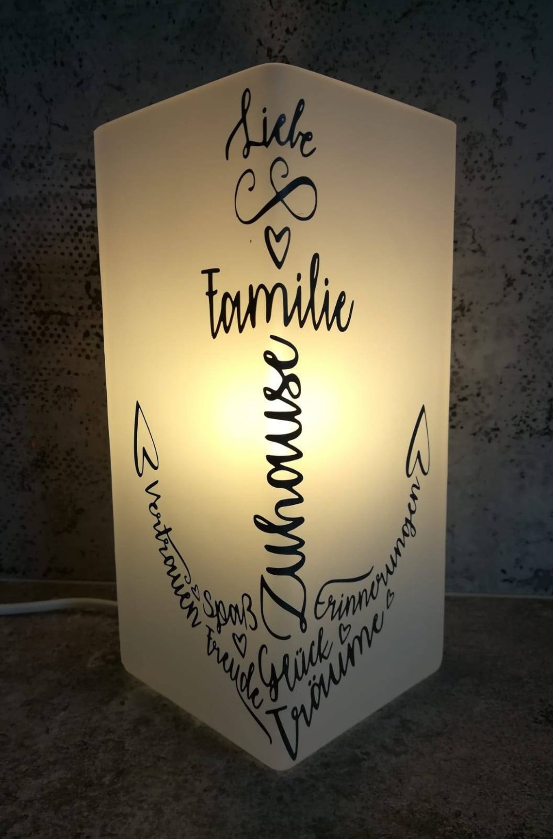 Lampe mit Spruch Familie Tischlampe Deko Etsy