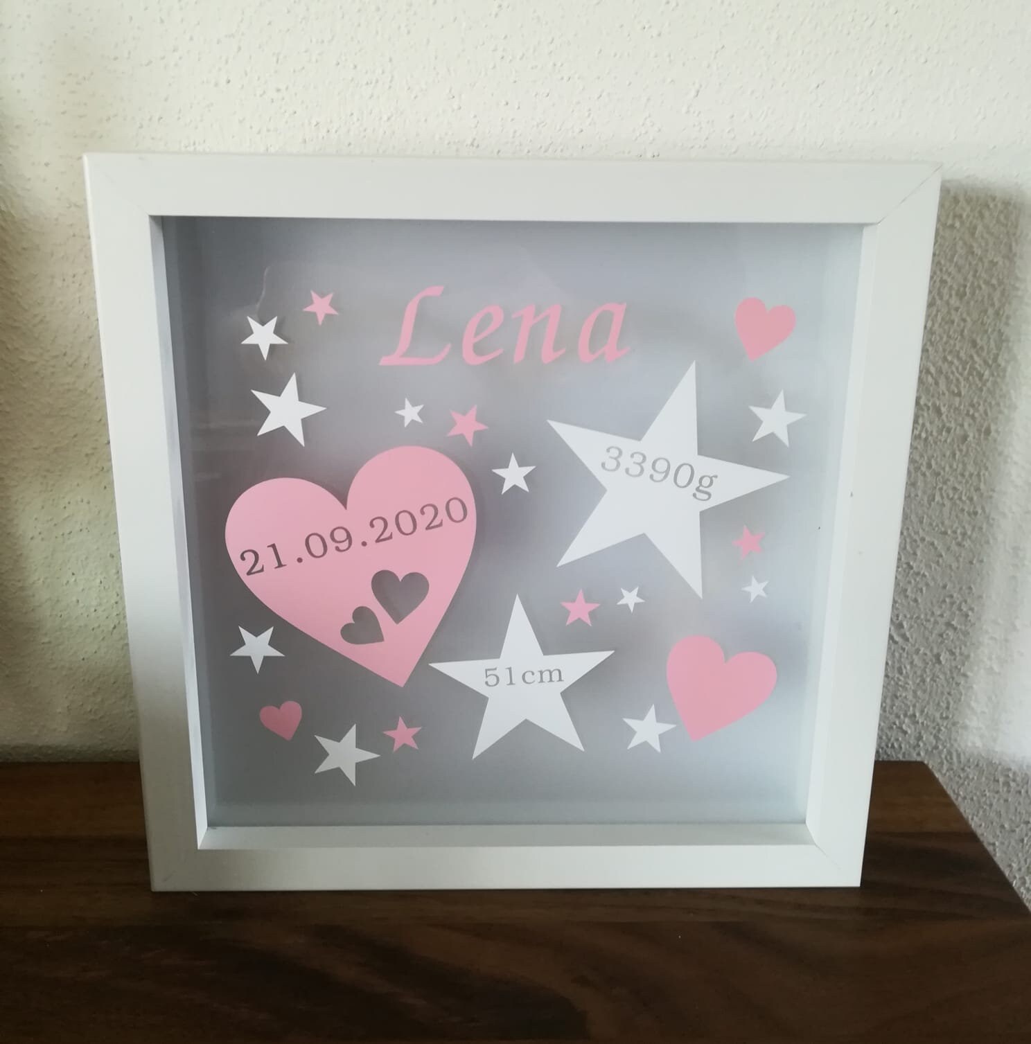 Beleuchteter Bilderrahmen zur Geburt Mädchen Geschenk Etsy