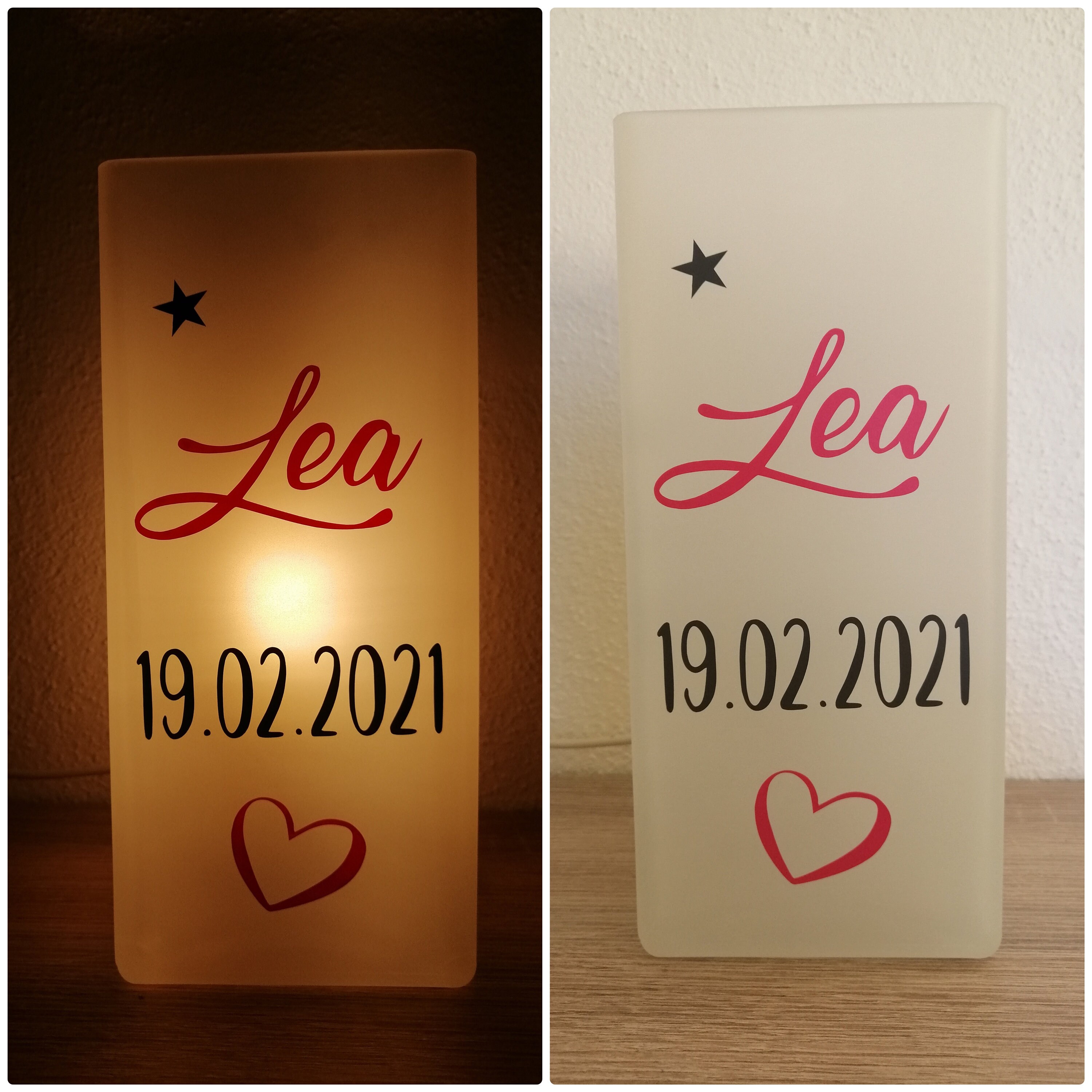 Tischlampe zur Geburt Lampe mit Spruch Tischlampe Etsy