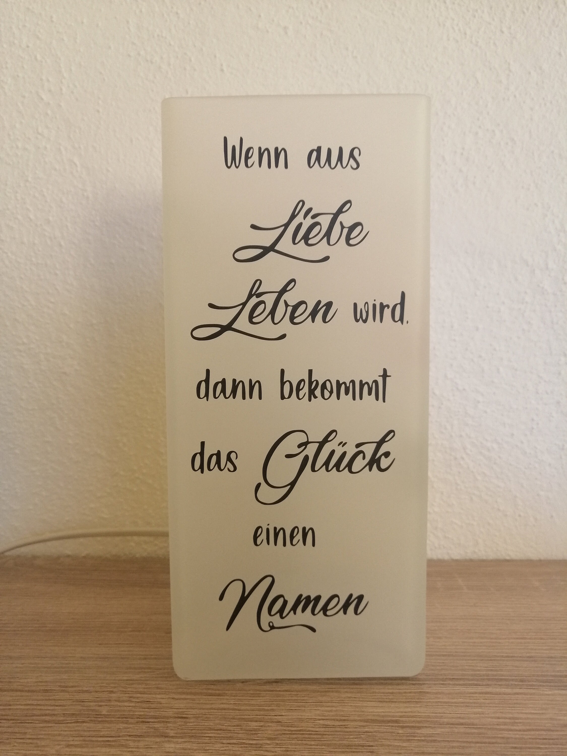 Tischlampe zur Geburt Lampe mit Spruch Tischlampe Etsy