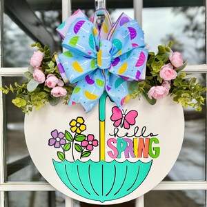 Hello Spring Door Hanger | Front Door Decor | Spring Front Door Wreath | Spring Door Decor | Floral Door Hanger | Front Porch Decor