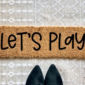 Mini Playhouse Doormat, Let's Play Welcome Mat, 24 Inch Small