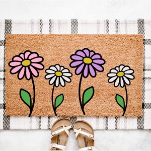 Daisy Doormat | Spring Doormat | Spring Porch Decor | Flower Doormat | Floral Doormat | Spring Home Decor