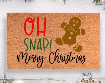 Gingerbread Funny Christmas Doormat |  Custom Welcome Mat | Outdoor Holiday Decor | Holiday Doormat