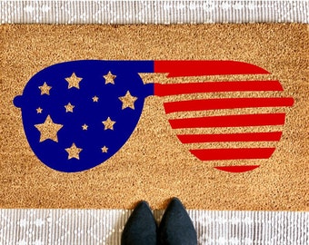Fourth Of July Doormat | Red White Blue Doormat | Summer Doormat | Patriotic Doormat | Fourth Of July Decor | Summer Porch Decor
