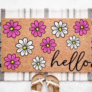Daisy Doormat | Spring Doormat | Spring Porch Decor | Flower Doormat | Floral Doormat | Spring Home Decor
