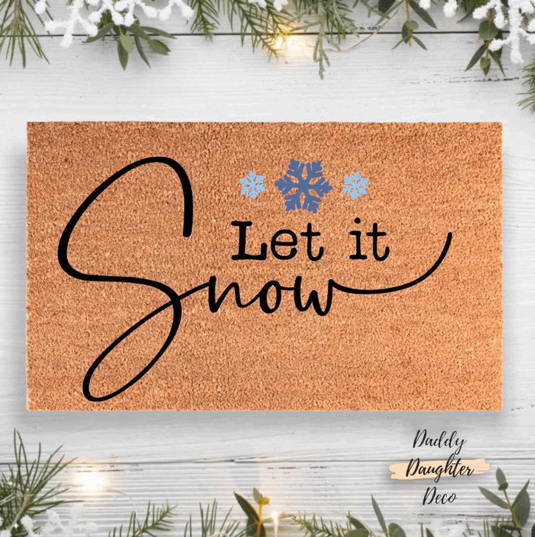 Let It Snow Doormat Winter Doormat Snowflake Doormat Winter Decor