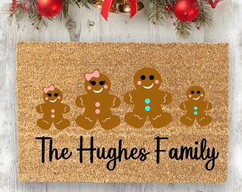 Personalized Gingerbread  Doormat | Christmas Doormat | Personalized Christmas Gift | Holiday Rug | Christmas Gift Idea | Cute Doormat