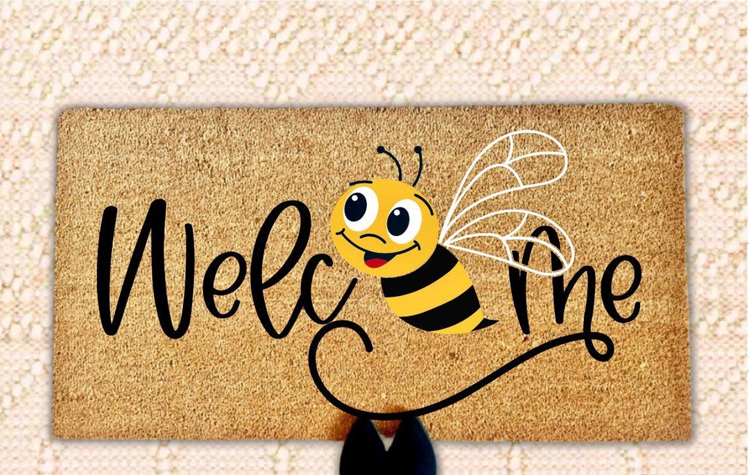 Bumble Bee Mat Double Door Doormat Spring Doormat Summer Porch