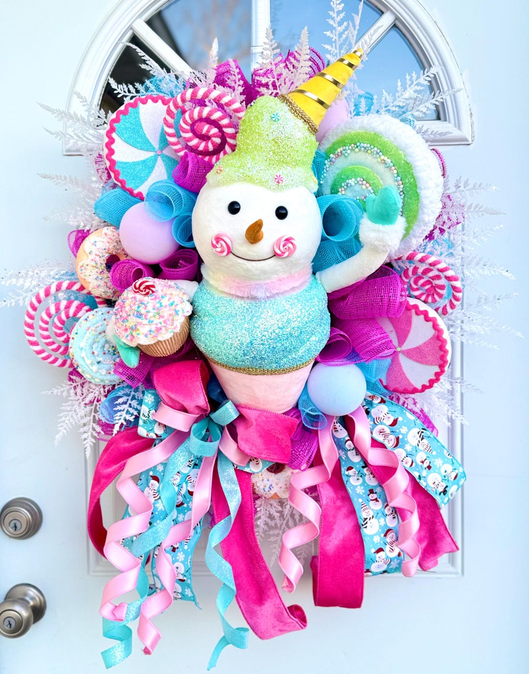 Candyland Snowman Wreath Christmas Wreath | Christmas Porch Decor ...