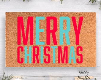 Merry Christmas Doormat | Holiday Doormat | Christmas Porch Decor | Christmas Outdoor Decor | Welcome Mat