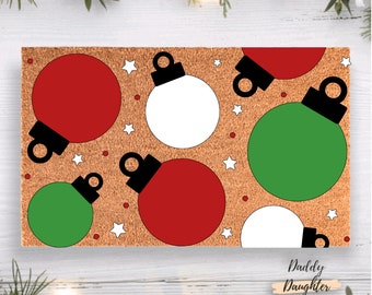 Christmas Ornament Doormat | Winter Doormat | Christmas Porch Decor  | Cute Doormat | Holiday Doormat | Merry Christmas Doormat