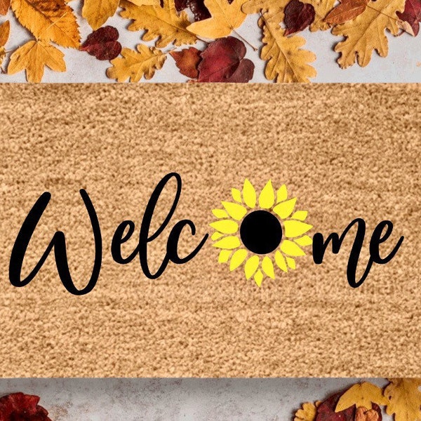 Outdoor Sunflower Door Mats Etsy