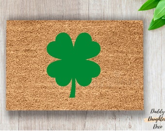 St. Patrick’s Day Doormat | Shamrock Doormat |  Spring Doormat | Four Leaf Clover | Irish Decor | Spring Decor | St. Patrick’s Day Decor