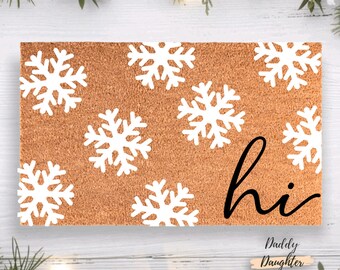 Snowflake Doormat | Winter Doormat | | Winter Decor | Christmas Doormat | Winter Welcome Mat | Christmas Porch Decor