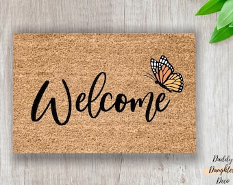 Butterfly Welcome Mat | Cute Doormat | Spring Doormat | Summer Doormat | Front Door Decor | Outdoor Spring Decor | Summer Porch Decor