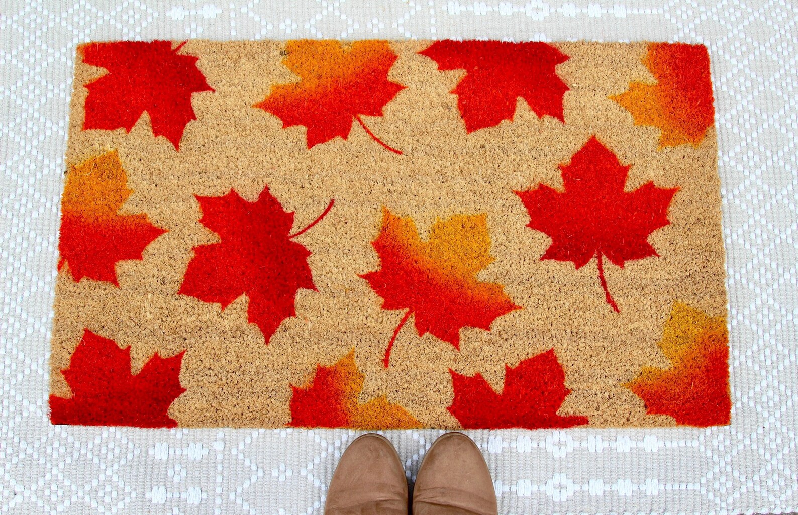 Fall Leaves Doormat Fall Doormat Fall Porch Decor Etsy