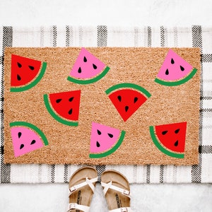 Pink and Red Watermelon Doormat | Summer Doormat | Summer Porch Decor | Front Door Mat | Cute Doormat |
