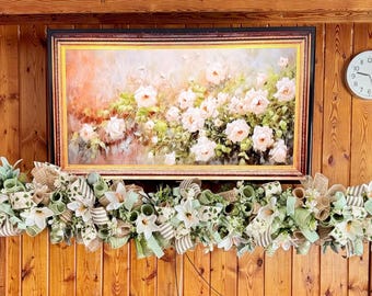 7 ft Floral Spring Garland | Spring Garland For Mantel | Spring Door Decor | Summer Garland | Wedding Garland | Spring Porch Decor