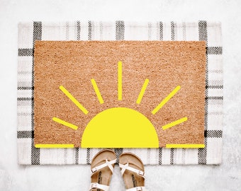 Sunshine Summer Doormat | Sunshine Doormat | Springtime Decor | Summer Doormat | Front Porch Decor | Sun Welcome Mat